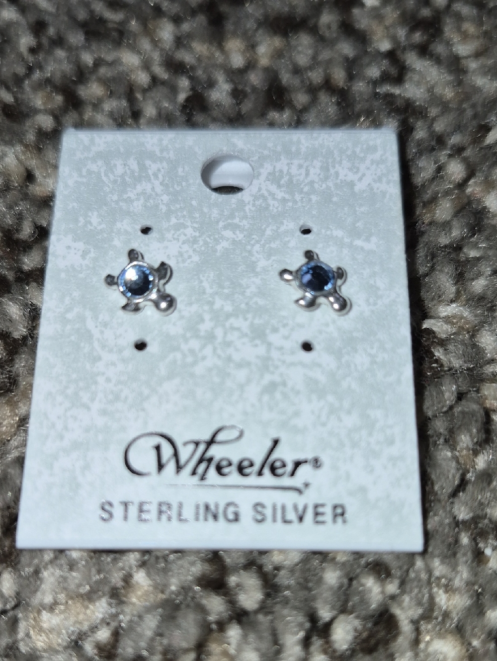 Sterling Silver Navy Blue Crystal Stud Earrings